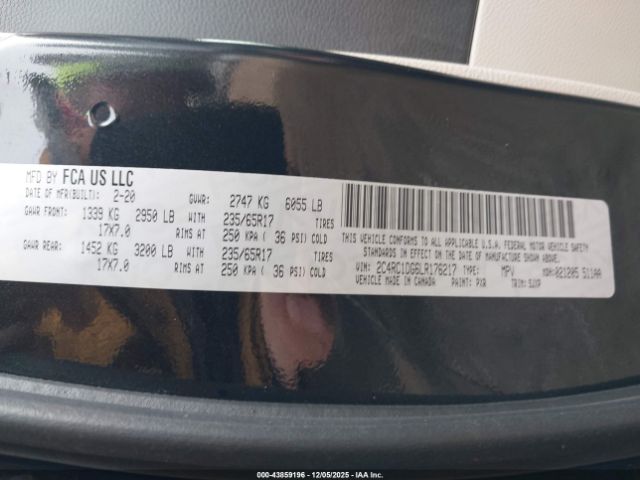 2020 CHRYSLER VOYAGER 2C4RC1DG6LR176217 Photo 8