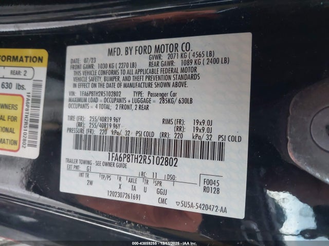 2024 FORD MUSTANG 1FA6P8TH2R5102802 Photo 8