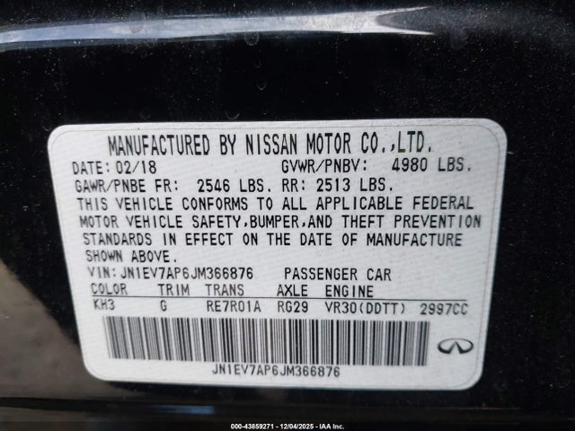 Infiniti Q50 2018 JN1EV7AP6JM366876 Image 9