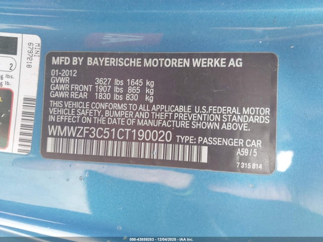 2012 MINI COOPER CLUBMAN WMWZF3C51CT190020 Photo 8