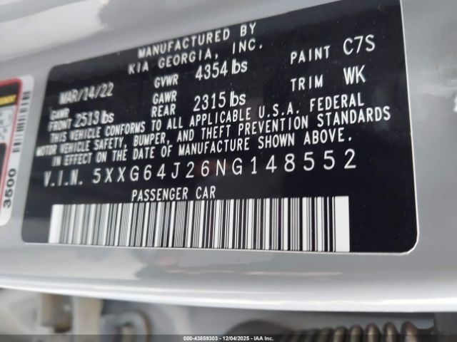 2022 KIA K5 5XXG64J26NG148552 Photo 8