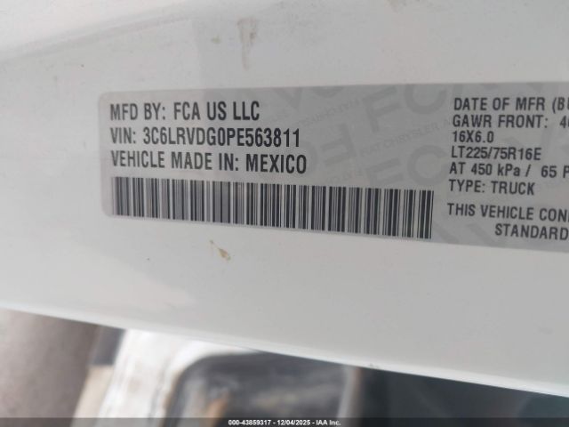 2023 RAM PROMASTER 2500 3C6LRVDG0PE563811 Photo 8