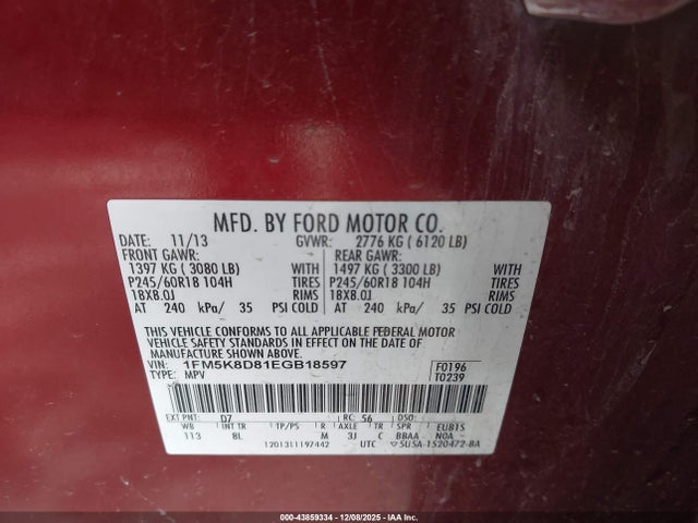 Ford EXPLORER XLT 2014 1FM5K8D81EGB18597 Image 9