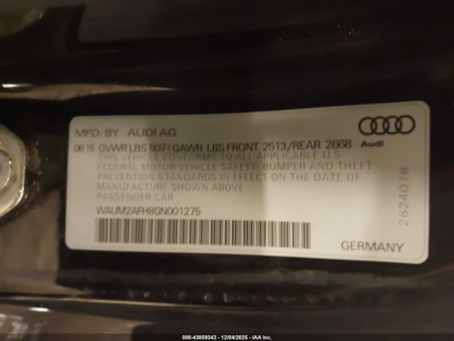2016 AUDI A5 WAUM2AFH8GN001275 Photo 8
