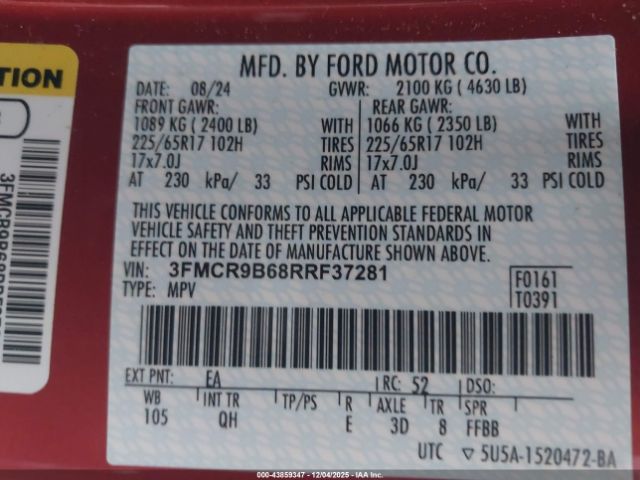 2024 FORD BRONCO SPORT 3FMCR9B68RRF37281 Photo 8