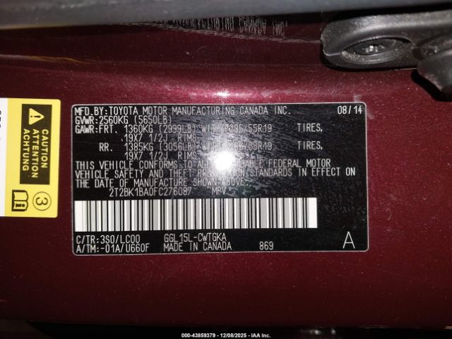 2015 LEXUS RX 350 2T2BK1BA0FC276087 Photo 8