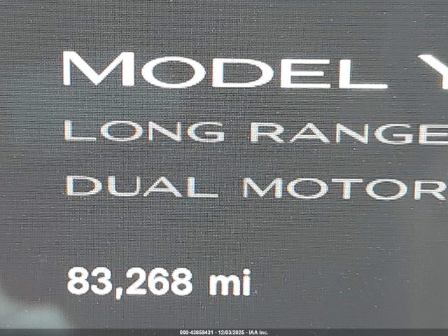 7SAYGDEEXRA247003 Tesla Model Y Long Range Dual Motor All-wheel Drive