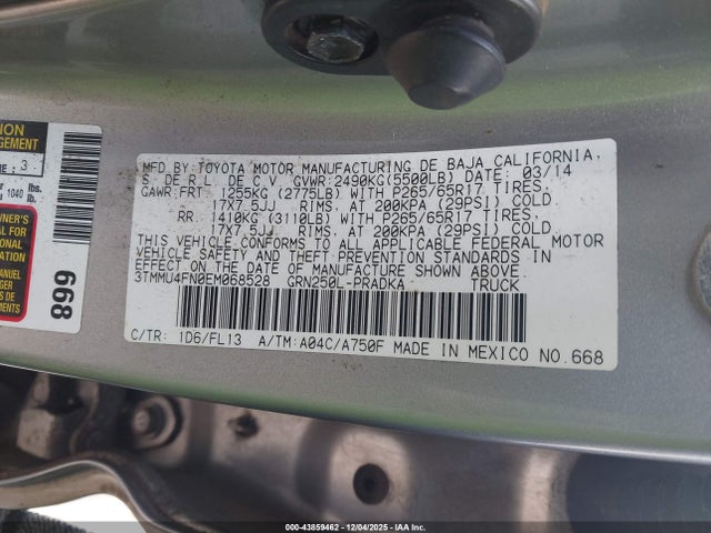 3TMMU4FN0EM068528 Toyota Tacoma Base V6