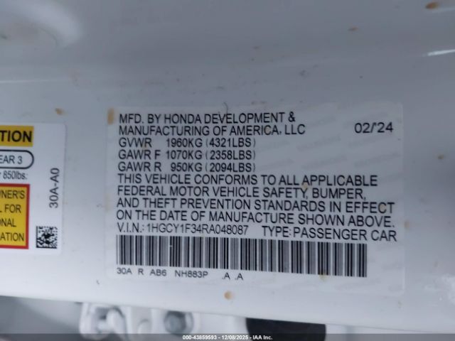 2024 HONDA ACCORD 1HGCY1F34RA048087 Photo 8