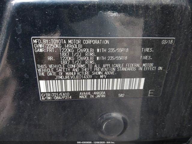 2018 TOYOTA RAV4 HYBRID JTMDJREV0JD214309 Photo 8