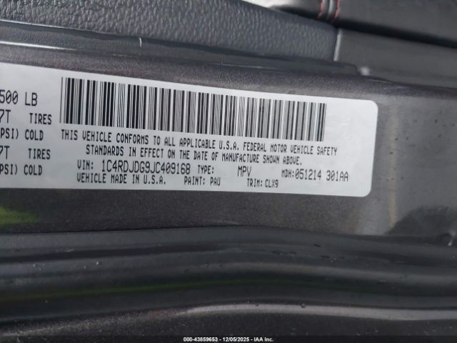 2018 DODGE DURANGO 1C4RDJDG9JC409168 Photo 8