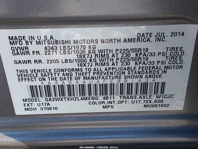 2015 MITSUBISHI OUTLANDER SPORT 4A4AR4AU4FE001434 Photo 8