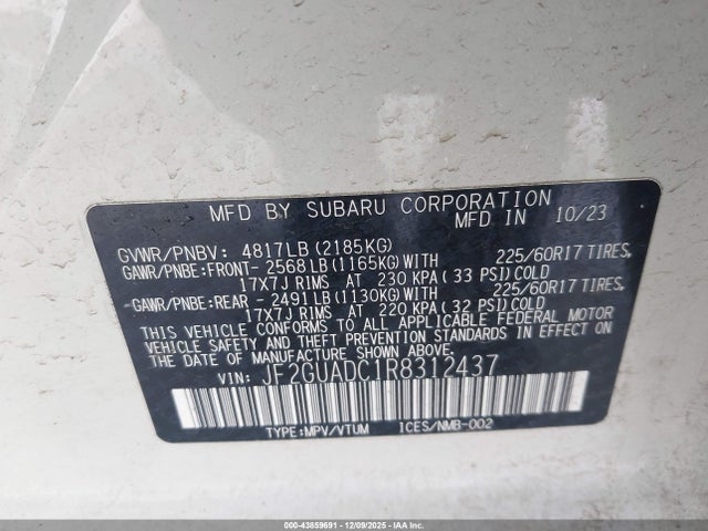 Subaru Crosstrek Premium 2024 JF2GUADC1R8312437 Image 9