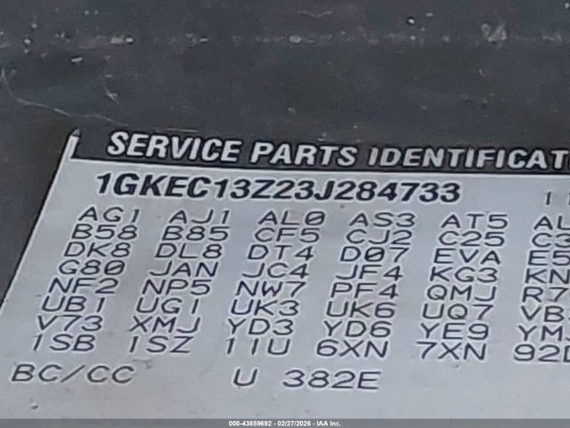 2003 Gmc Yukon Sle მანქანა იყიდება აუქციონზე, vin: 1GKEC13Z23J284733, აუქციონის ნომერი: 43859692