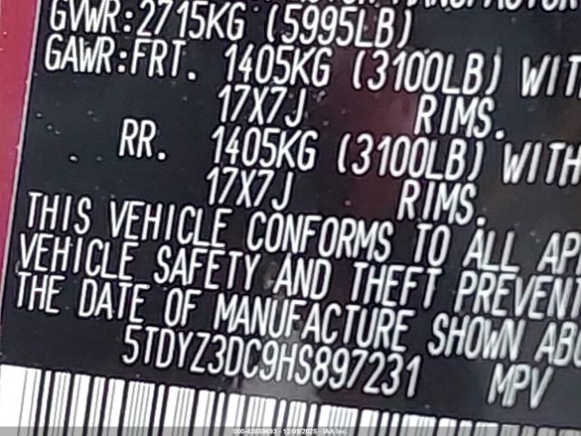 2017 TOYOTA SIENNA 5TDYZ3DC9HS897231 Photo 8