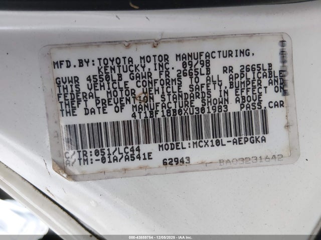 1999 TOYOTA AVALON 4T1BF18B0XU301983 Photo 8