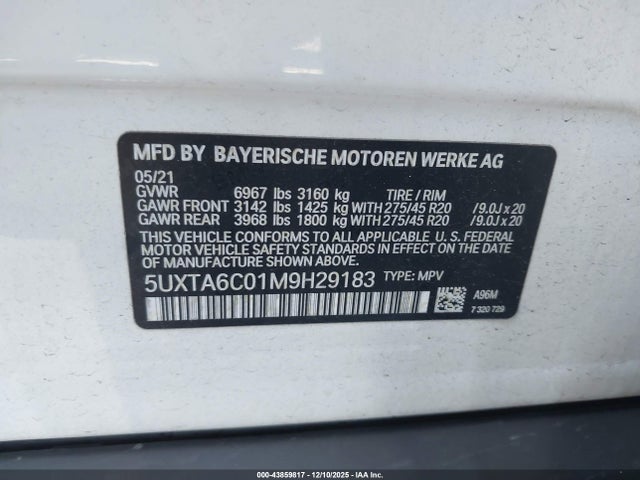 2021 BMW X5 PHEV 5UXTA6C01M9H29183 Photo 8