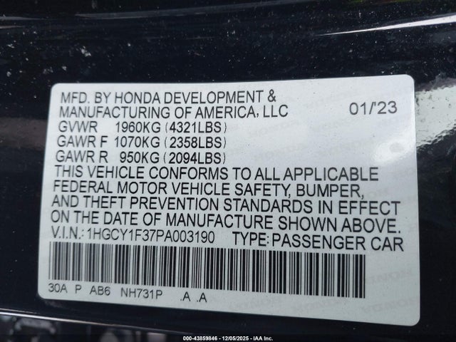 2023 HONDA ACCORD 1HGCY1F37PA003190 Photo 8