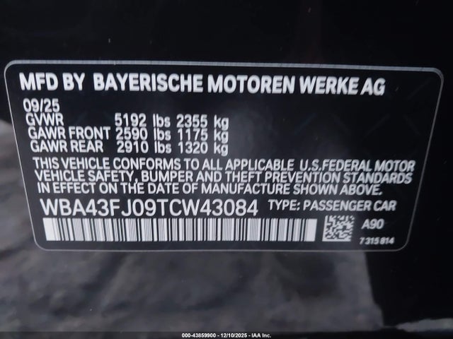 BMW 530I 2026 WBA43FJ09TCW43084 Image 9