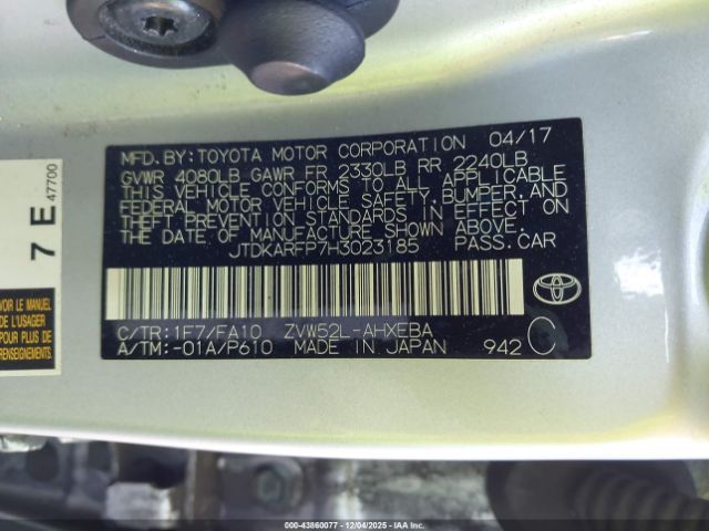2017 TOYOTA PRIUS PRIME JTDKARFP7H3023185 Photo 8