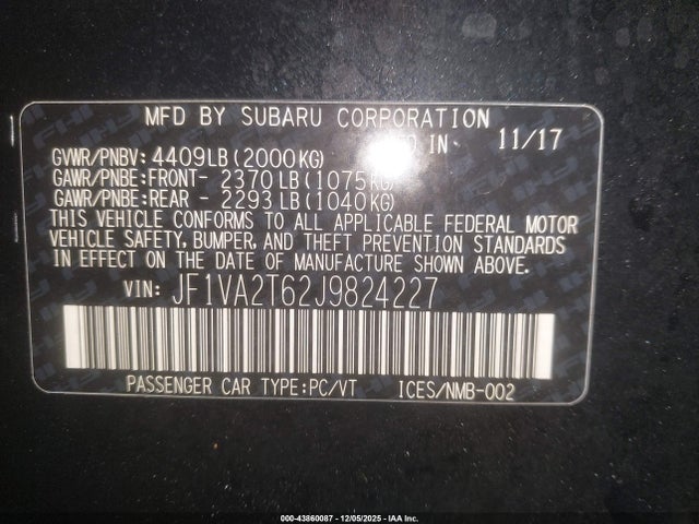 2018 SUBARU WRX STI JF1VA2T62J9824227 Photo 8