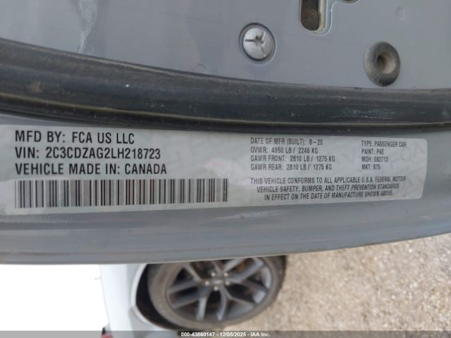 2020 DODGE CHALLENGER 2C3CDZAG2LH218723 Photo 8