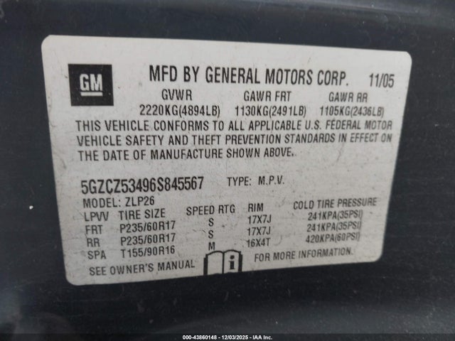 2006 SATURN VUE 5GZCZ53496S845567 Photo 8