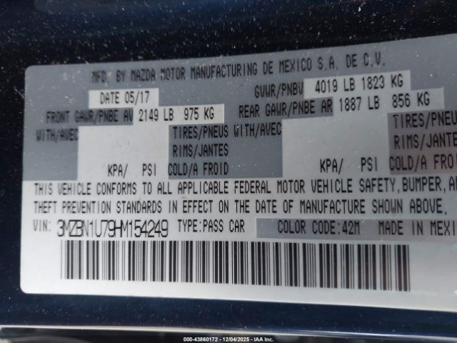 2017 MAZDA MAZDA3 3MZBN1U79HM154249 Photo 8