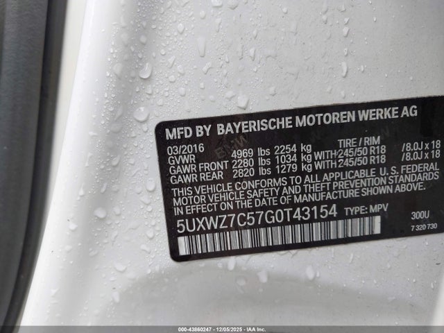 2016 BMW X3 5UXWZ7C57G0T43154 Photo 8