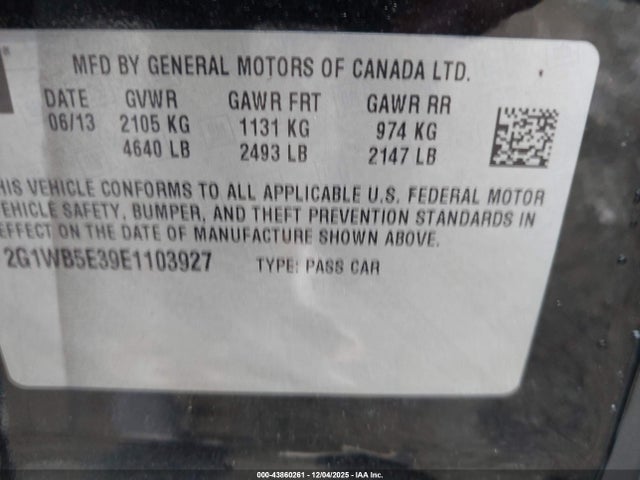 2G1WB5E39E1103927 Chevrolet Impala Limited Lt