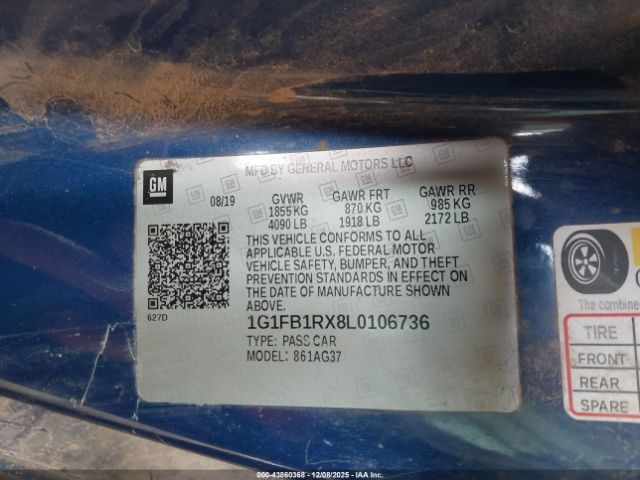 2020 CHEVROLET CAMARO 1G1FB1RX8L0106736 Photo 8