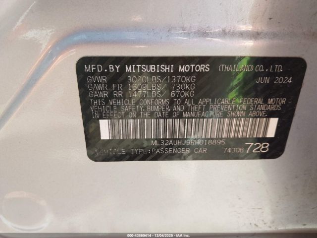 2024 MITSUBISHI MIRAGE ML32AUHJ9RH018895 Photo 8