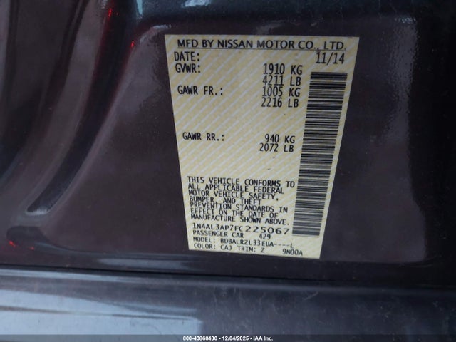 2015 NISSAN ALTIMA 1N4AL3AP7FC225067 Photo 8
