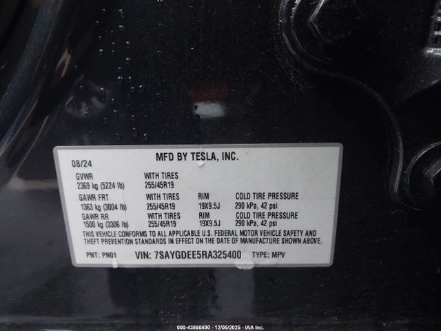 2024 TESLA MODEL Y 7SAYGDEE5RA325400 Photo 8