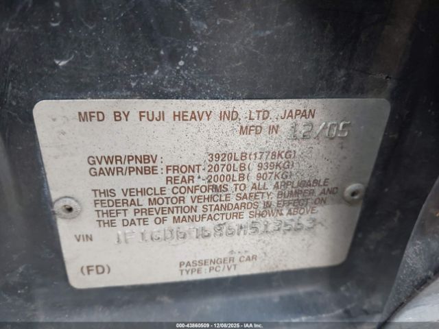 2006 SUBARU IMPREZA JF1GD67686H513562 Photo 8