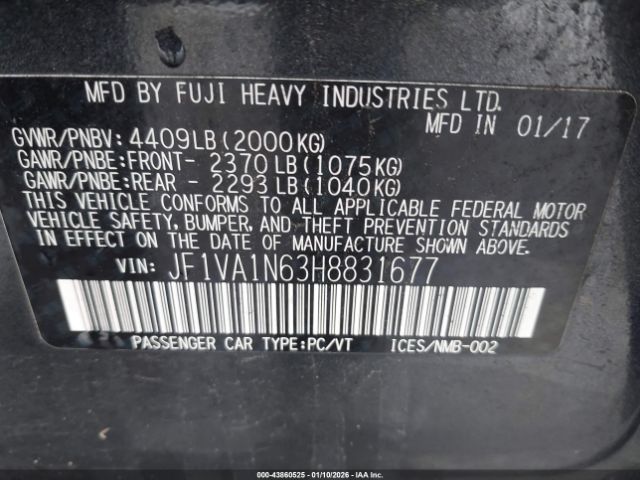 2017 SUBARU WRX JF1VA1N63H8831677 Photo 8