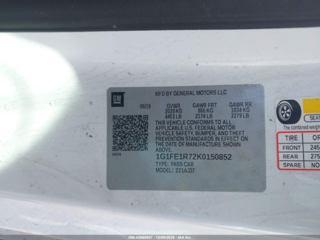 2019 CHEVROLET CAMARO 1G1FE1R72K0150852 Photo 8