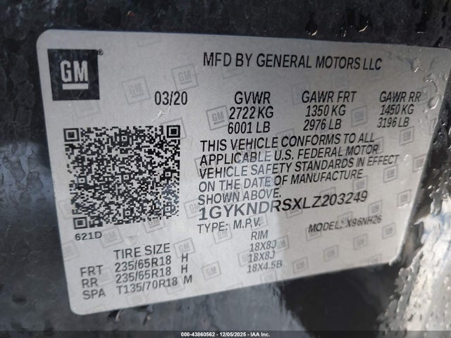 2020 CADILLAC XT5 1GYKNDRSXLZ203249 Photo 8