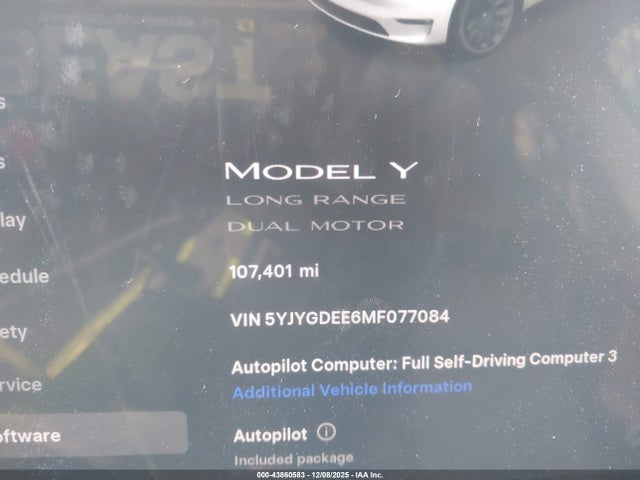 2021 TESLA MODEL Y 5YJYGDEE6MF077084 Photo 6