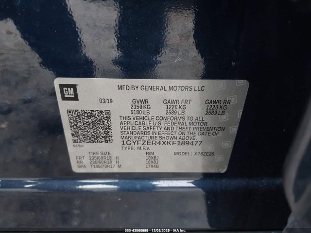 Aukcja sprzedaży 2019 Cadillac Xt4 Sport, vin: 1GYFZER4XKF189477, numer aukcji: 43860655