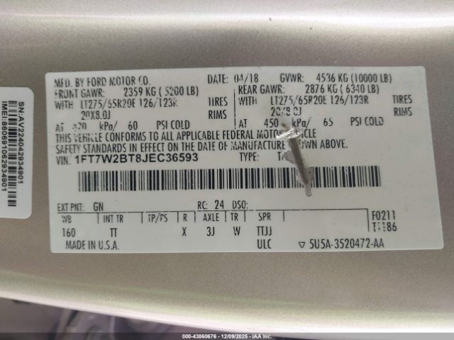 2018 FORD F-250 1FT7W2BT8JEC36593 Photo 8