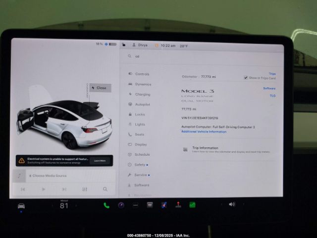 2019 TESLA MODEL 3 5YJ3E1EB4KF391219 Photo 6