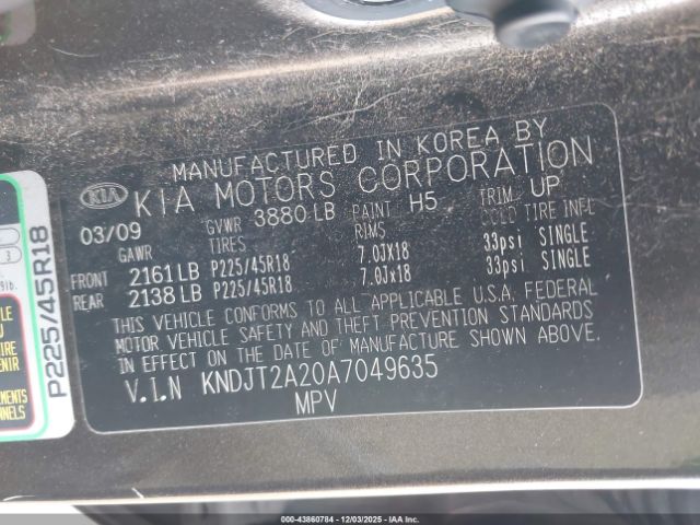 2010 KIA SOUL KNDJT2A20A7049635 Photo 8
