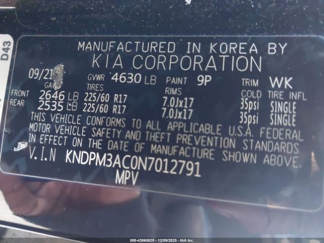 2022 KIA SPORTAGE KNDPM3AC0N7012791 Photo 8