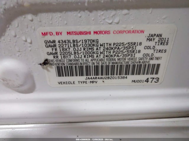 2011 MITSUBISHI OUTLANDER SPORT JA4AR4AU2BZ015384 Photo 8