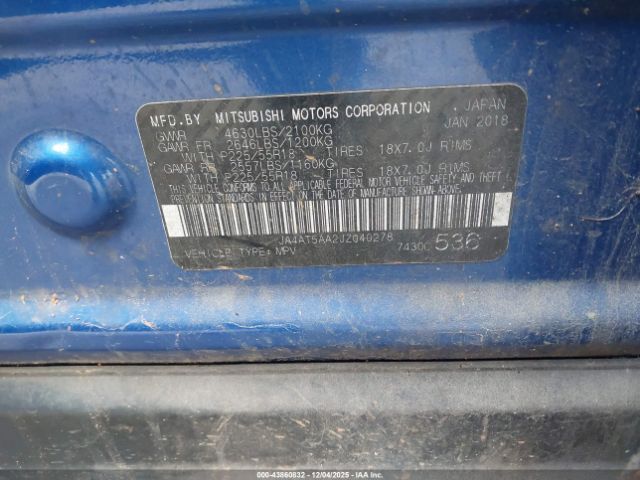 2018 MITSUBISHI ECLIPSE CROSS JA4AT5AA2JZ040278 Photo 8