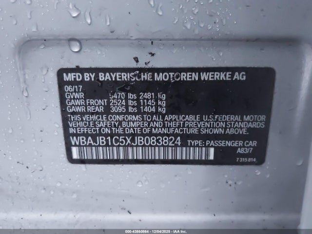 Aukcja sprzedaży 2018 Bmw 530e Xdrive Iperformance, vin: WBAJB1C5XJB083824, numer aukcji: 43860864