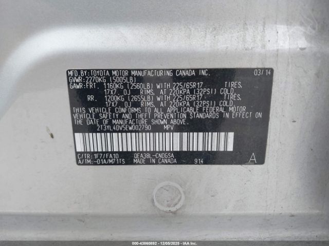 2014 TOYOTA RAV4 EV 2T3YL4DV5EW002790 Photo 8