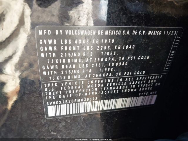 2024 VOLKSWAGEN TAOS 3VVSX7B28RM036672 Photo 8
