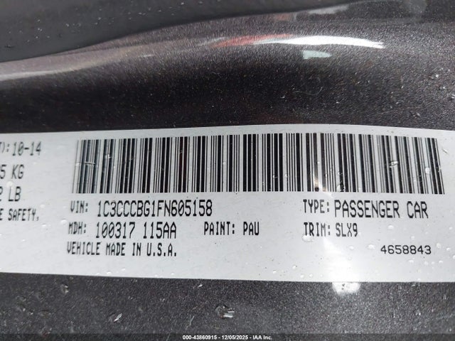 1C3CCCBG1FN605158 Chrysler 200 S